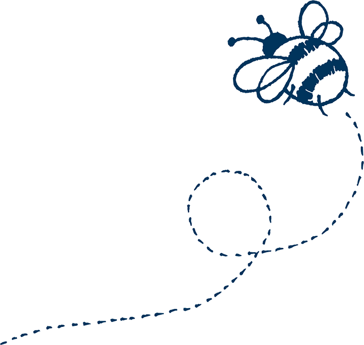 Navy illustration of a bee